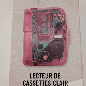 🎵Transparent Pink Cassette Player with Earphones 🎧